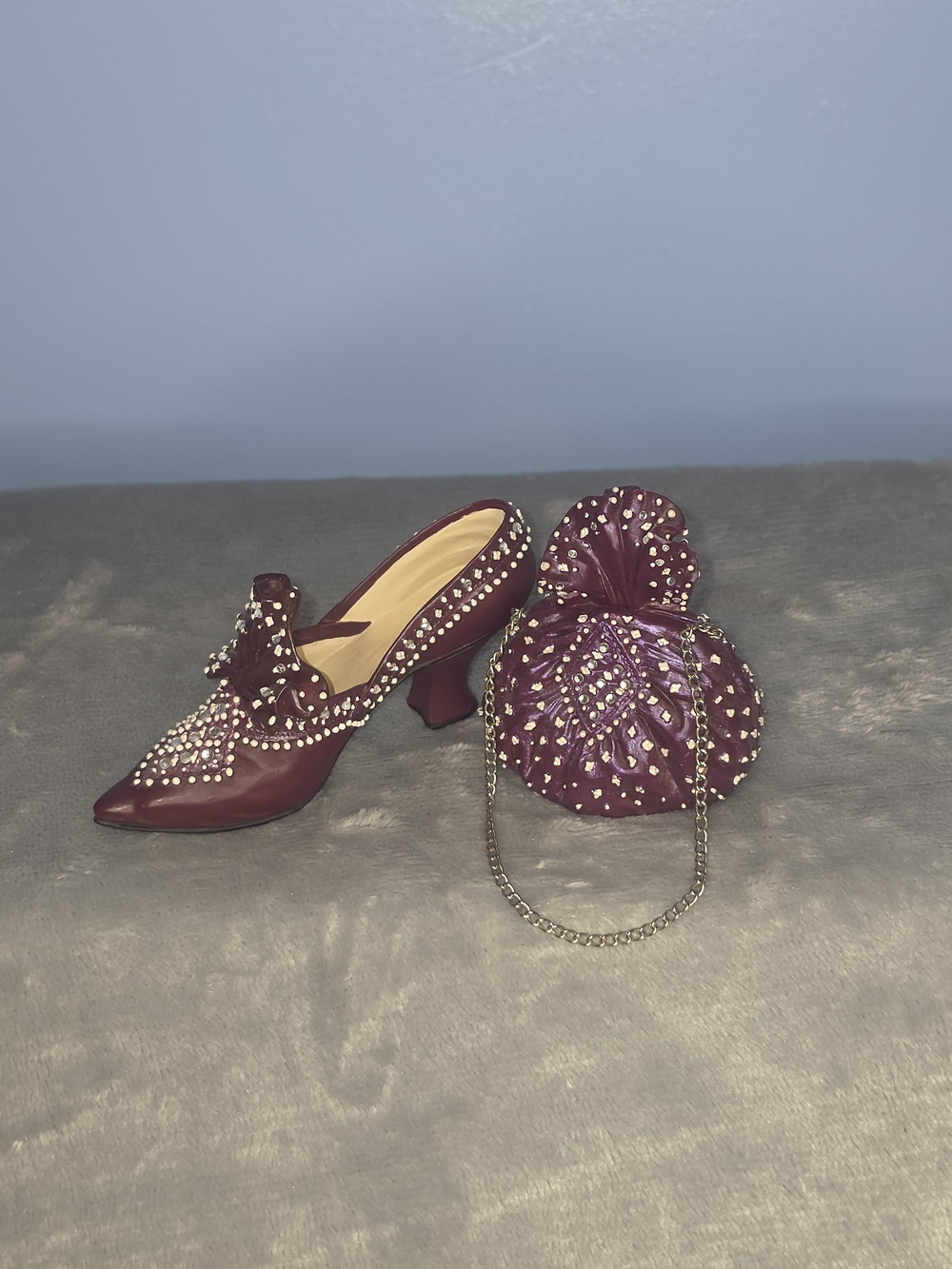 Vintage Just The Right Shoe "Majestic" Set - Shoe & Matching Purse Figurine